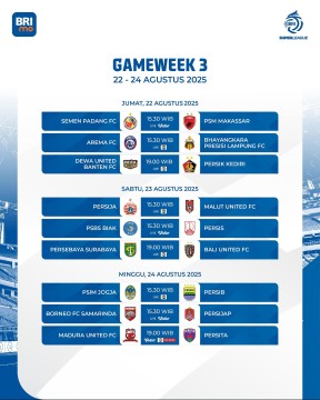 Pekan ketiga Liga 1 2025 2026. (Instagram @liga1match)